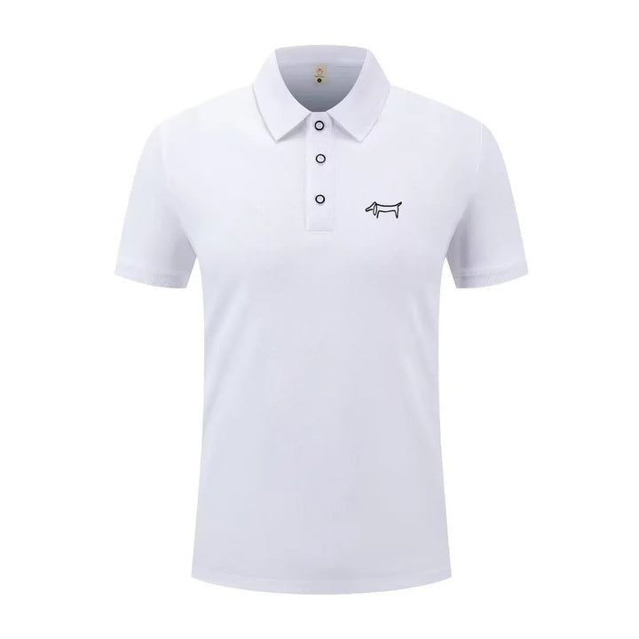 High end luxury men's new T-shirt collar button letter print European style summer hot selling casual sports men's clothing