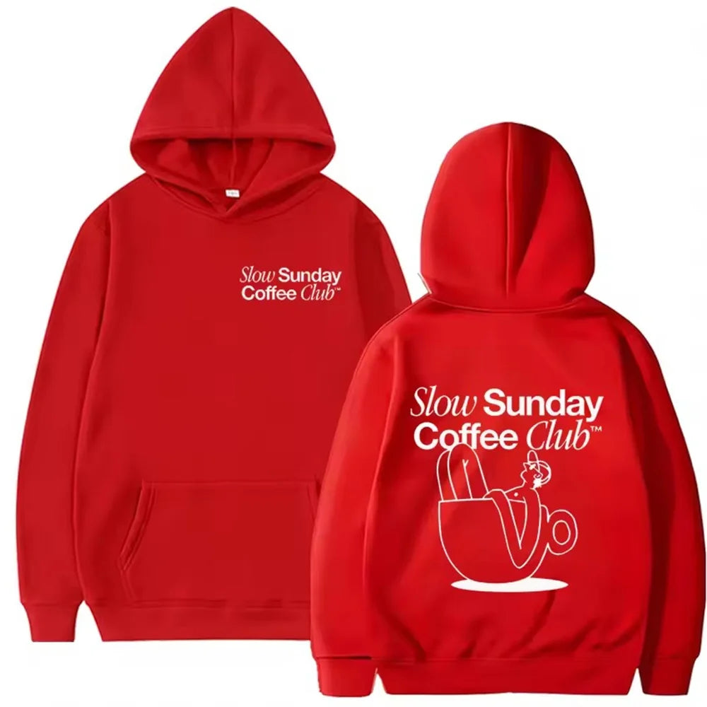 2025 New Sunday Coffee Club Hoodie Funny Men's Hoodie Harajuku Unisex Street Wear Fleece Pullover Sweatshirt - ATFH
