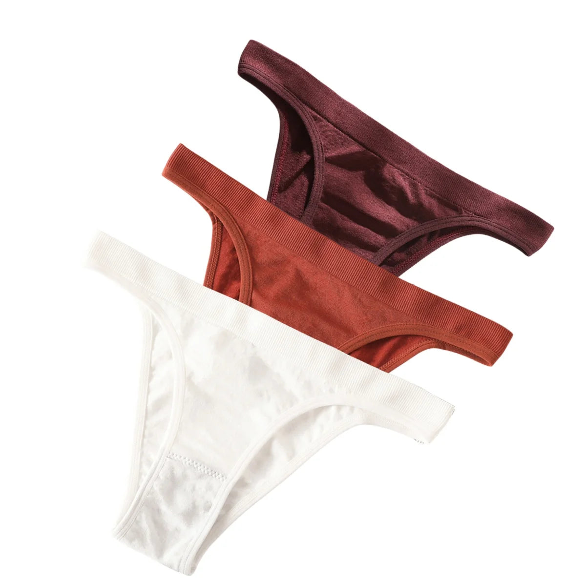 3Pcs/Set Women High Cut Brazilian Panties High Rise Seamless Underwear Soft Stretch Sports Soft Briefs Ladies Sexy Lingerie M-L