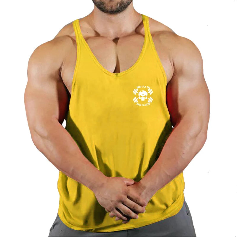 2026 Brand Fitness Clothing Bodybuilding Singlets Tank Top Men Muscle Shirt Sportswear Vests Cotton Stringer Tops