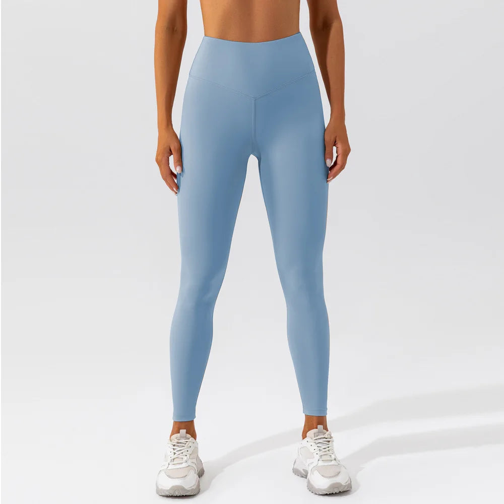 Elastic High Waist Leggings Women Solid Tights Push Up Butt Lift Fitness Yoga Pants Women's Fashion Skinnly Gym Sports Leggings - ATFH