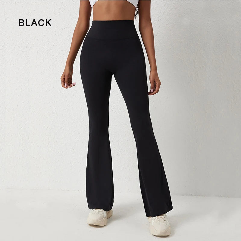 DIAS FIT JOY Peach flared pants for women's yoga high waisted and hip lifting tight pants wide leg fitness pants quick drying ATFH