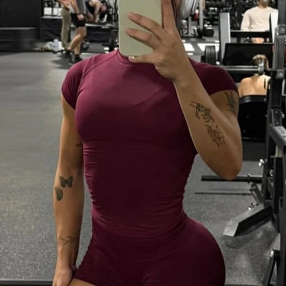 Impact Short Sleeve Top for Women Gym Crop Top Light Weight Seamless Yoga Top Workout T Shirt Longline Stretchy Sports Shirts - ATFH