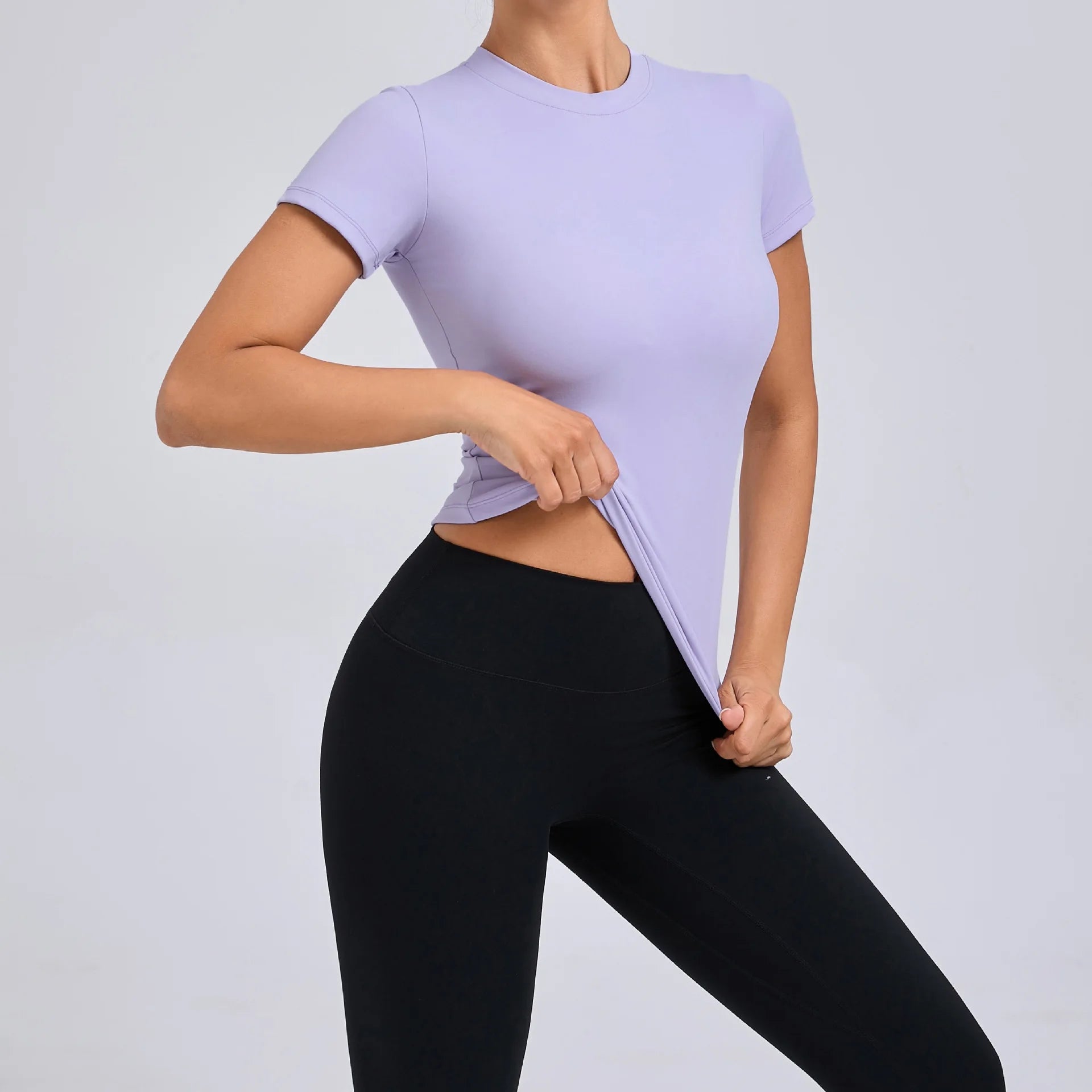 Gym Workout Women's Versatile T-shirt Short Sleeve No Padding Workout Top Outdoor Running Fitness Sports Short Sleeve Sportswear - ATFH