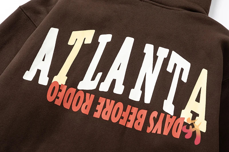 American Street Winter Cactus Jack Hoodie Letter Print Hooded Sweatshirts Casual Loose Fleece Hoodys Men Women Tops - ATFH