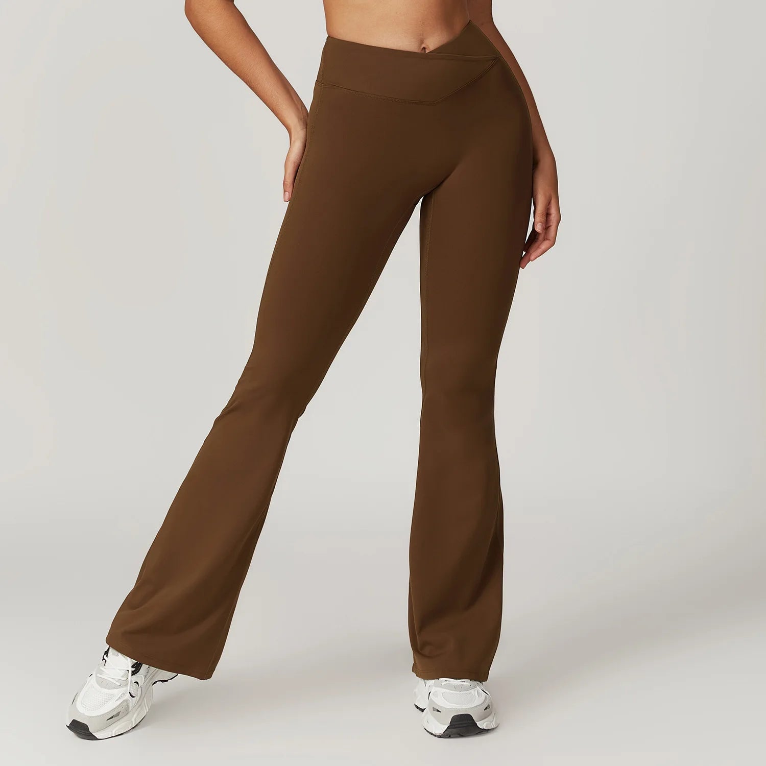 Flared Pants Women Yoga Bell-bottoms Tight Lifting Dance High Waist Tights Sport Pants Gym Running Breathable Fitness Leggings ATFH