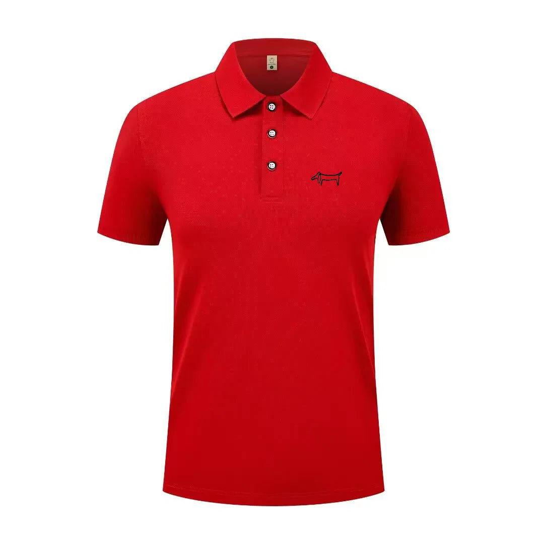 High end luxury men's new T-shirt collar button letter print European style summer hot selling casual sports men's clothing