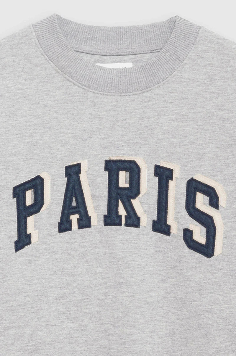 Grey Classic Letter Patch Embroidered Sweatshirt Women Soft Fleece Lining Crew Neck Long Sleeve Sweatshirts Female Autumn Winter - ATFH