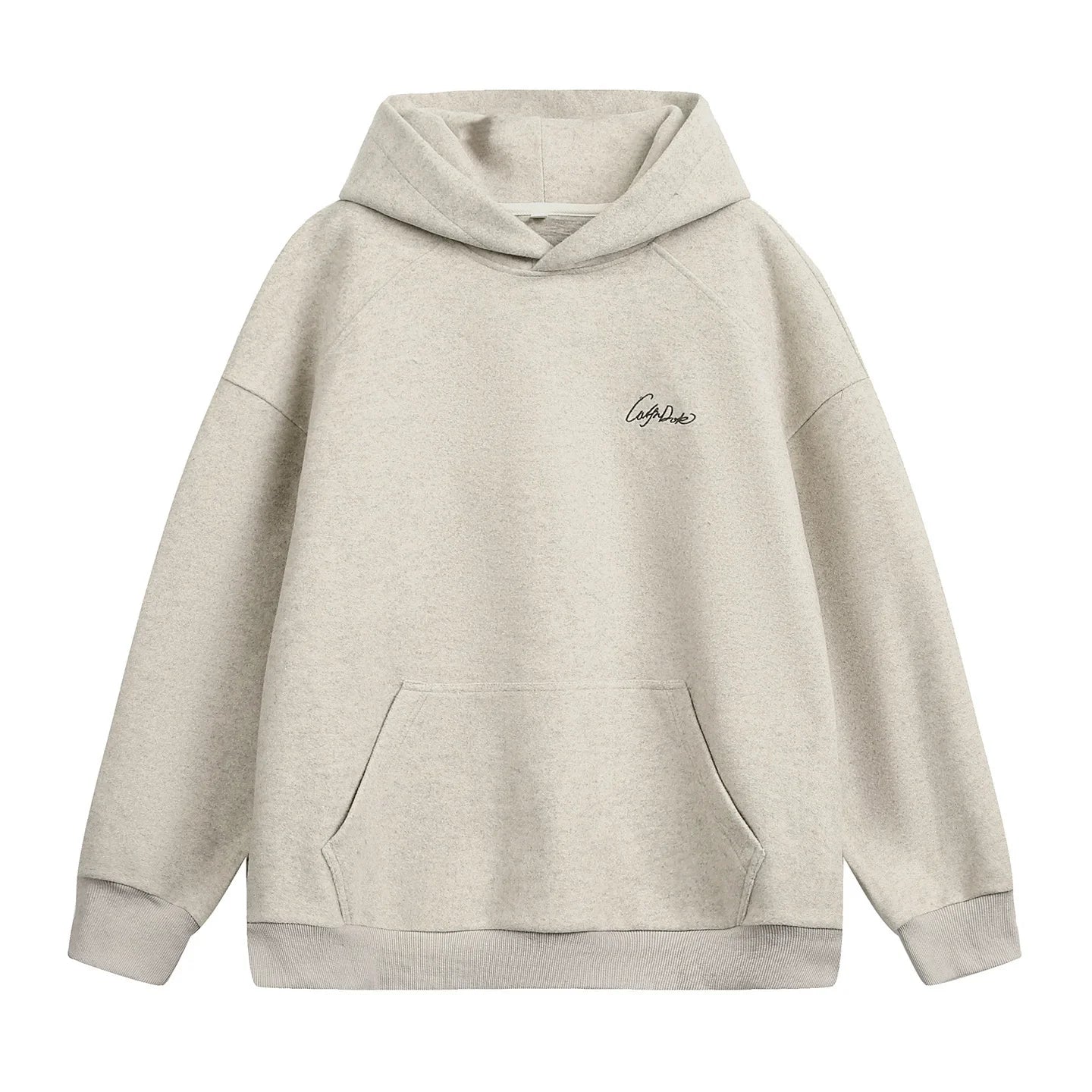 【Mirrordust】Autumn Loose Versatile Letter Embroidery Hooded Sweatshirt for Men American Street Style Casual Solid Color Hoodie - ATFH