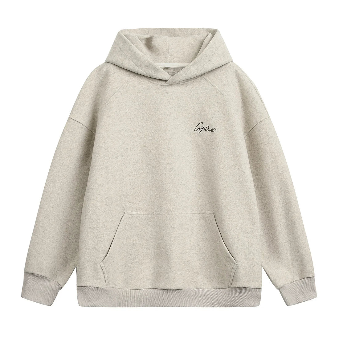 【Mirrordust】Autumn Loose Versatile Letter Embroidery Hooded Sweatshirt for Men American Street Style Casual Solid Color Hoodie - ATFH