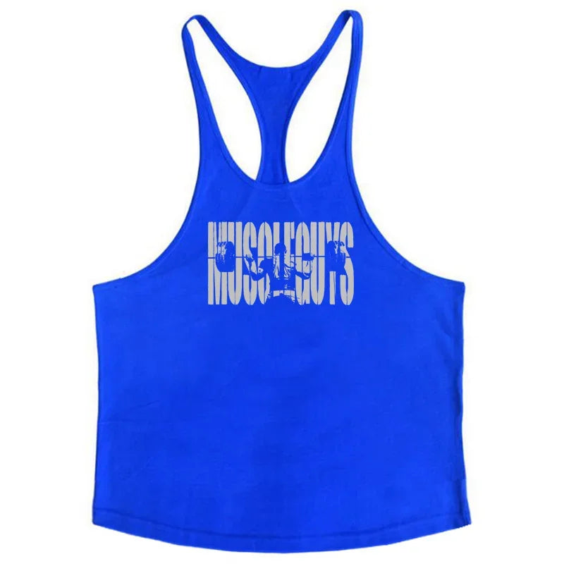 Muscle guys Gyms Tank Top Men Workout Clothing Bodybuilding Stringer Men Vests Cotton Y back Singlets debardeur fitness homme