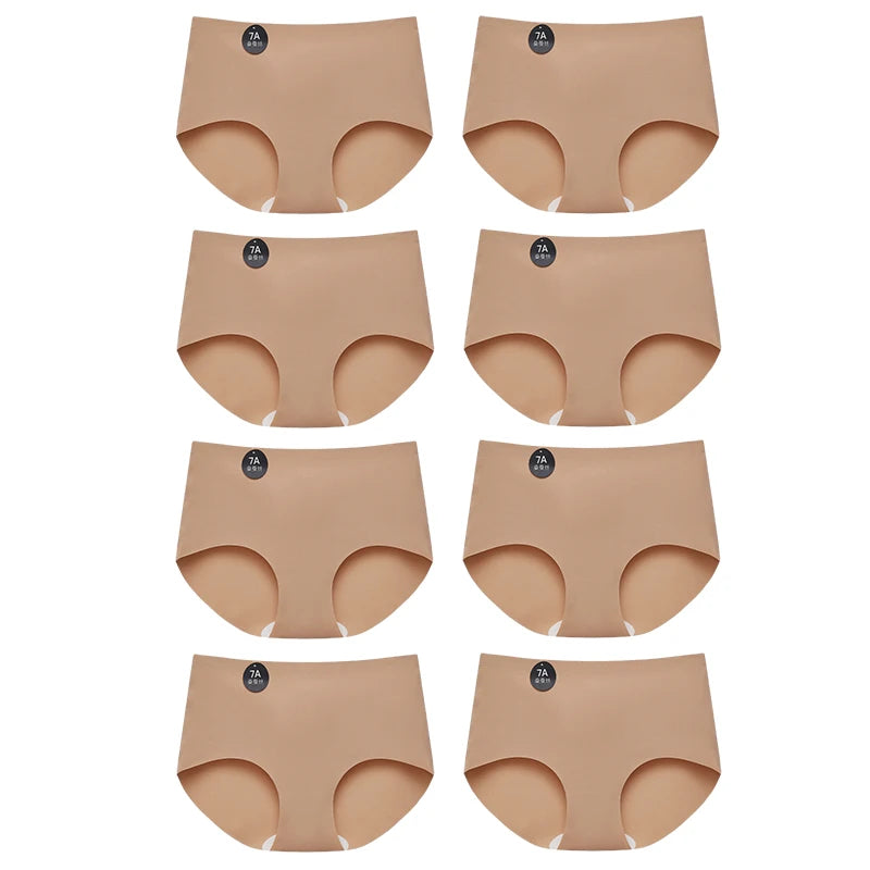 FallSweet 8PCS Seamless Mulberry Silk Panties for Women Ultra Thin High Elastic Invisible Briefs Soft Comfortable Lingerie M-2XL