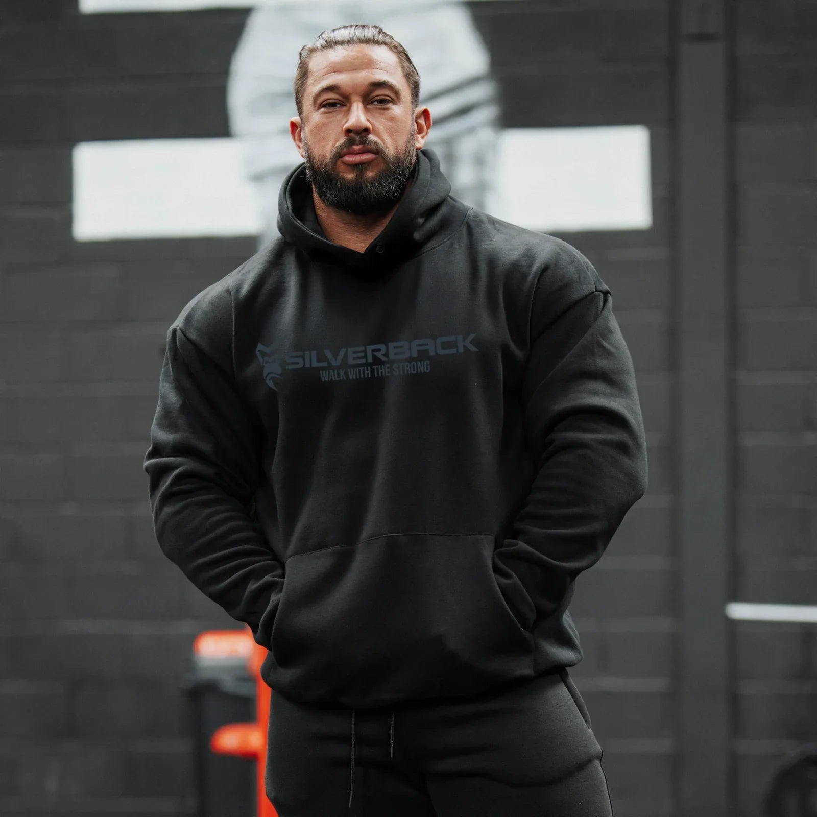 SILVERBACK Ventis Heavy Weight Oversized Pull Hoodie Sweatshirts Fashion Fitness Training Loose Print Heavyweight Men Hoodies - ATFH