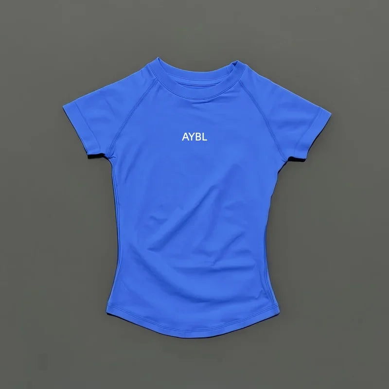 2 Pieces Sports Sets Short Sleeve Sculpt T Shirt Seamless Yoga Top Fitness Set Women Workout Running Sports Shorts Gym Suit - ATFH