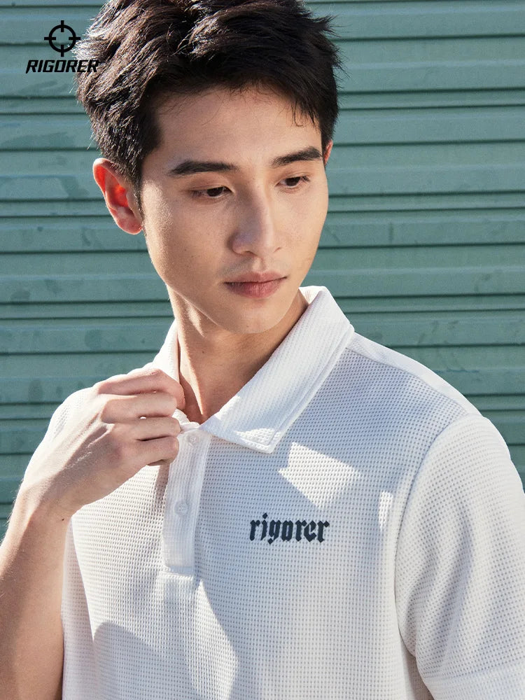 RIGORER Sports Polo Shirt Men's Short-sleeved Lapp T-shirt 2024 Summer New Casual Simple Breathable Base Shirt Sportswear