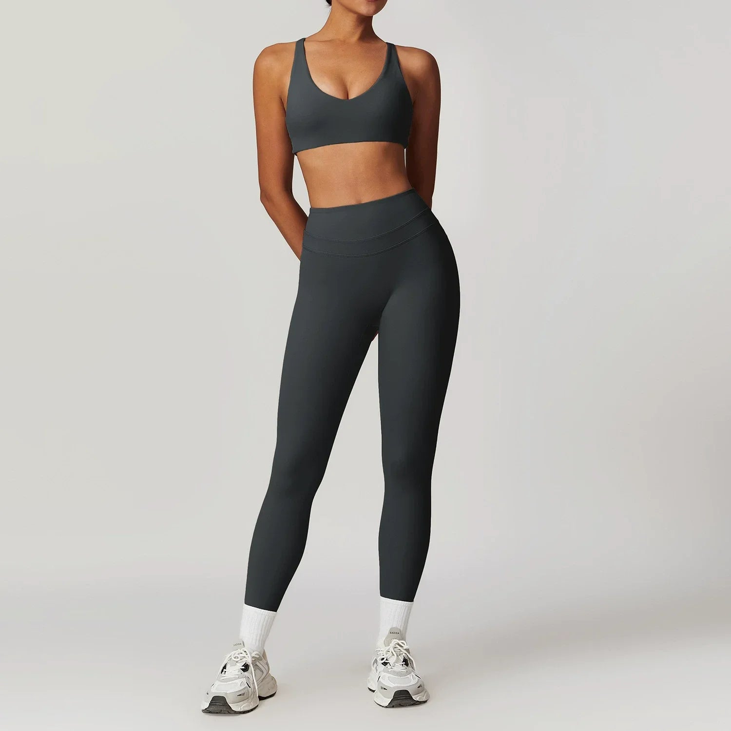 2 Pieces Sportswear Women Yoga Set Gym Clothes Sportswear Yoga Suits Fitness Set Tracksuits Sports Bra Gym High Waist Leggings - ATFH