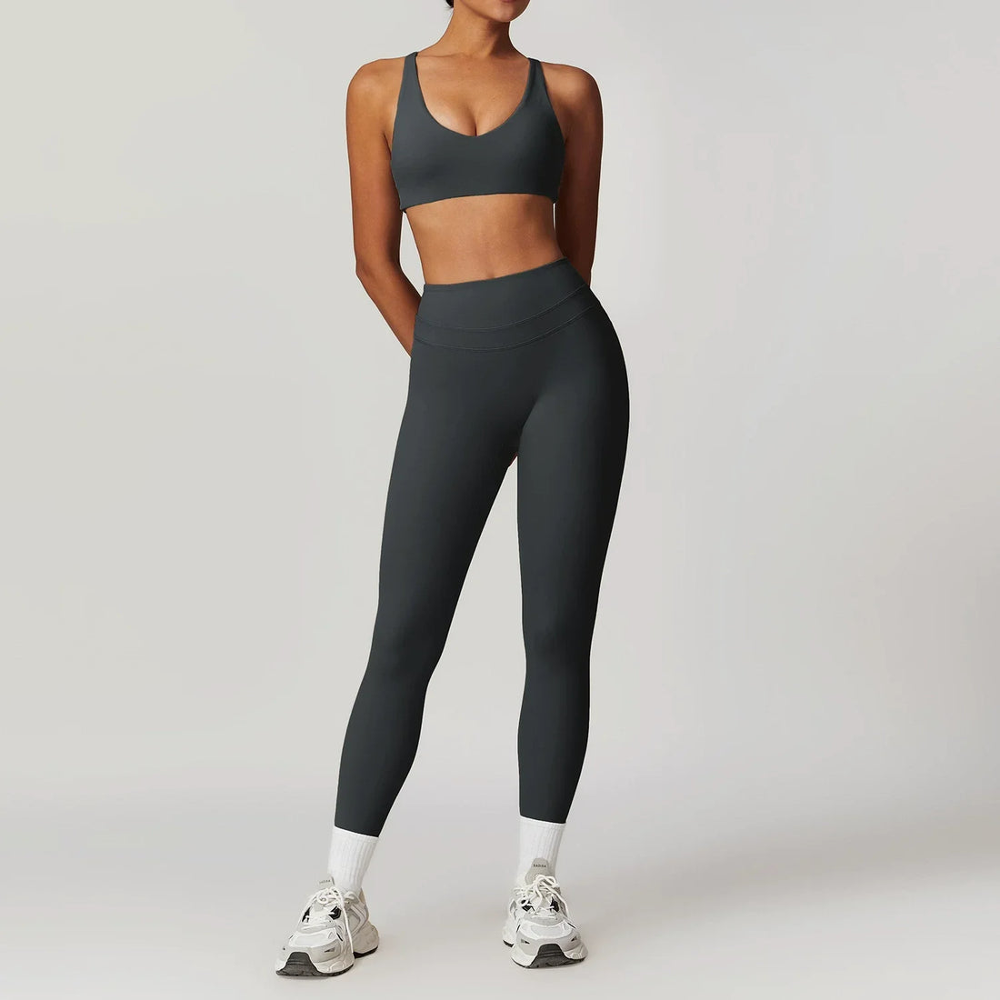 2 Pieces Sportswear Women Yoga Set Gym Clothes Sportswear Yoga Suits Fitness Set Tracksuits Sports Bra Gym High Waist Leggings - ATFH