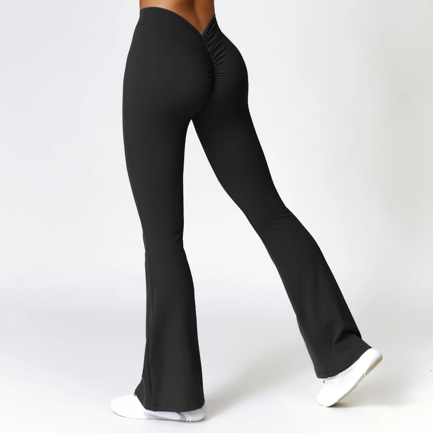 Sexy Sports Leggings Women V Back Scrunch Flares Leggings High Waist Yoga Flares Pants Push Up Gym Leggings Women Yoga Clothes ATFH