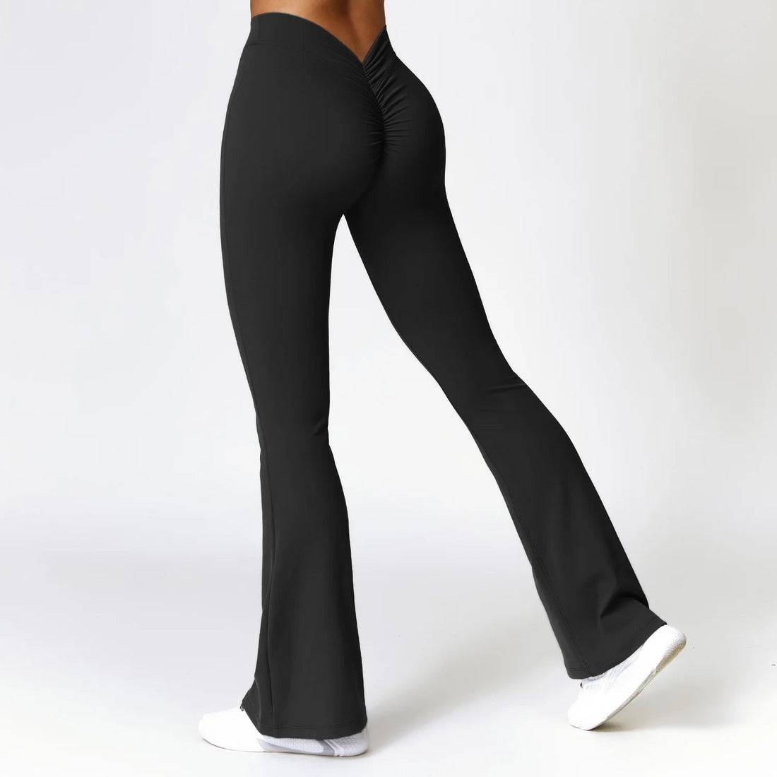 Sexy Sports Leggings Women V Back Scrunch Flares Leggings High Waist Yoga Flares Pants Push Up Gym Leggings Women Yoga Clothes ATFH