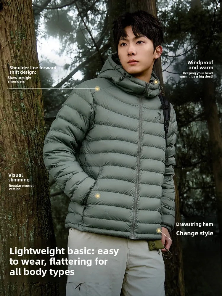 Golden Camel Winter 90% White Duck's Down Jackets Outdoor Warm Ultralight 600FP Hooded Thermal Windproof Waterproof Down Coats