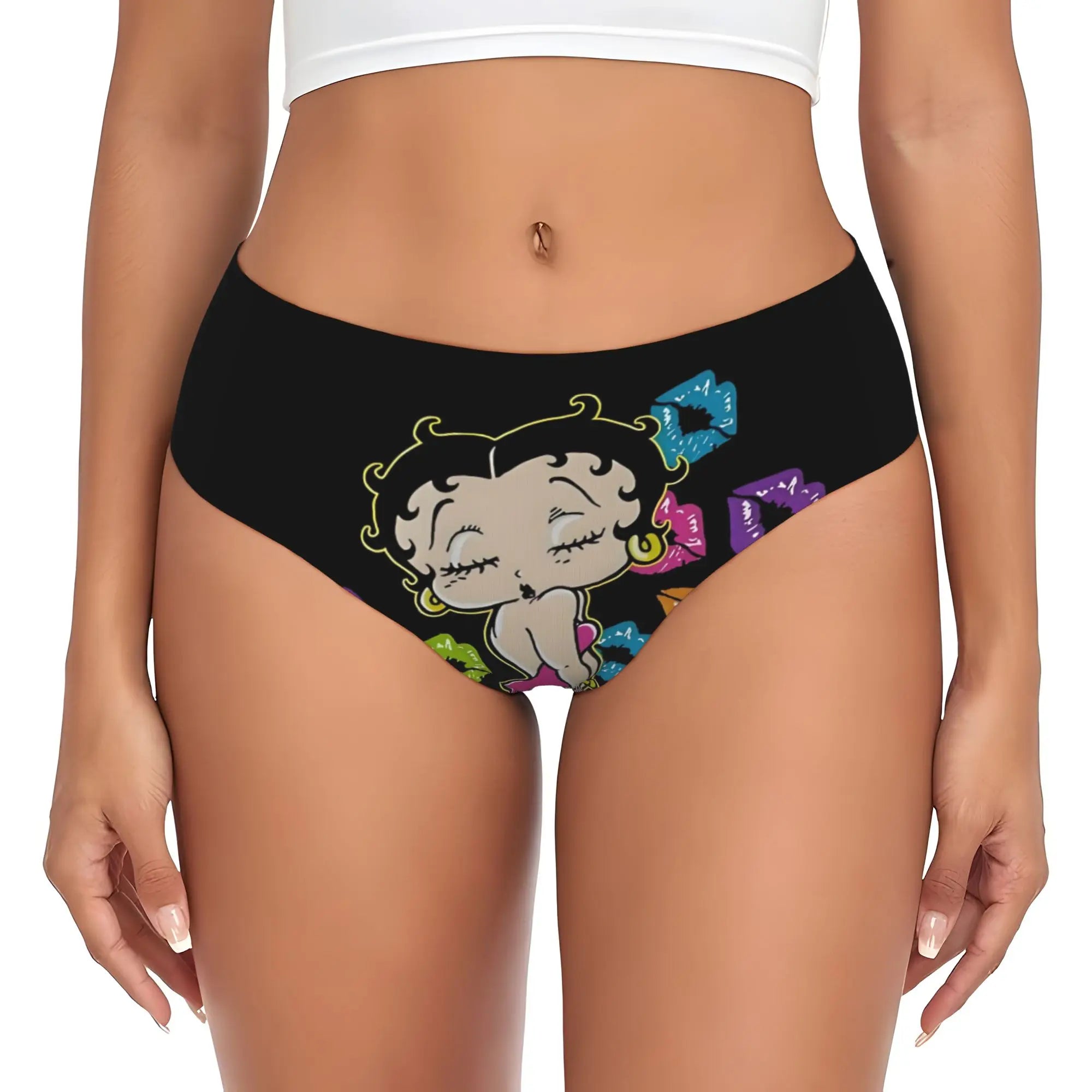 Cartoon Girl Boop  Brief Panties Womens Comfort Stretch Bettys  Underwear
