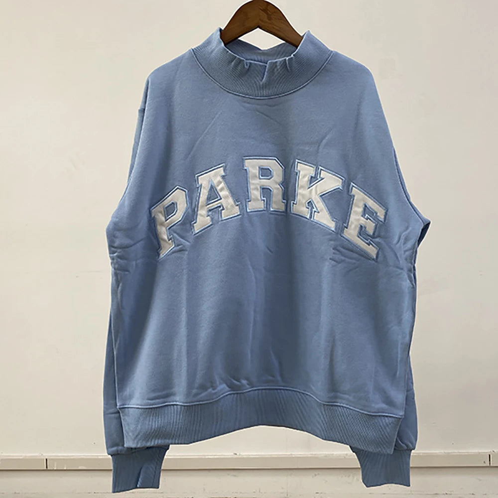 Rowan AAPK-Y016 Women O-Neck Long Sleeve Female Pullover Letter Embroidery Sweatshirts Vintage Casual Sports Lady Top 2026 - ATFH