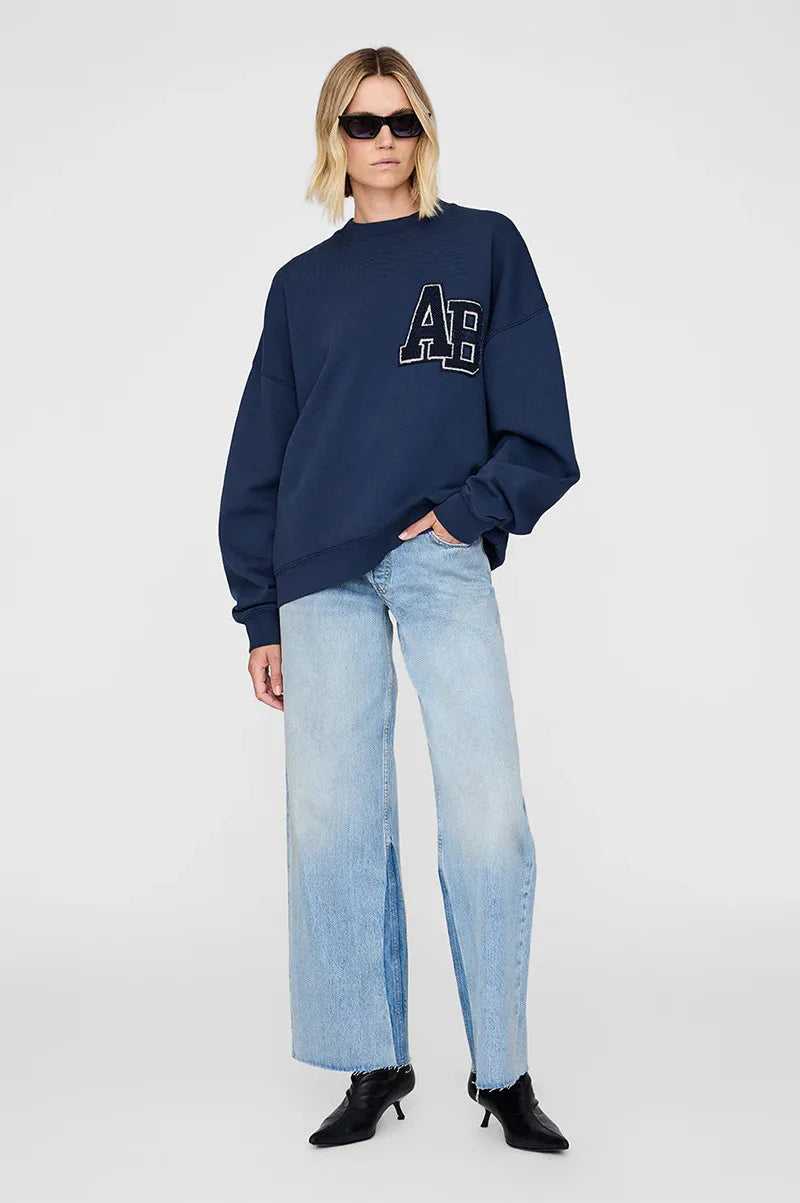 Winter New North American Niche Classic Logo Hand-cranked Special Sticker Embroidered Towel Embroidered Fleece Women's Sweater - ATFH