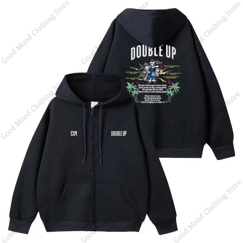 CxM Zipper Hoodies S.COUPS X MINGYU DOUBLE UP Letter Print Sweatshirt Kpop Fashion Men Women High Quality Cotton Thick Hoodie - ATFH