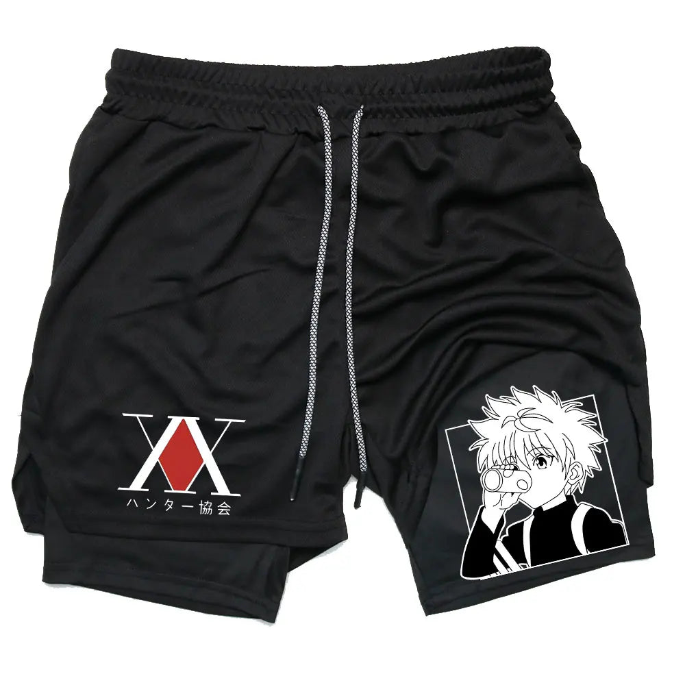 Anime Hunter X Performance Shorts Quick Dry Athletics Running Workout GYM Breathable Summer Compression