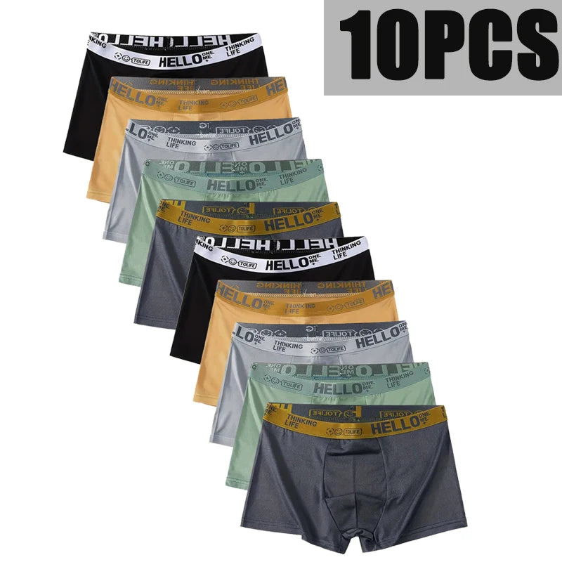 10PCS Mens Underwear Male Boxers Sexy Underpants Comfortable Breathable Fashion Boys Panties Underwear Boxershorts Men
