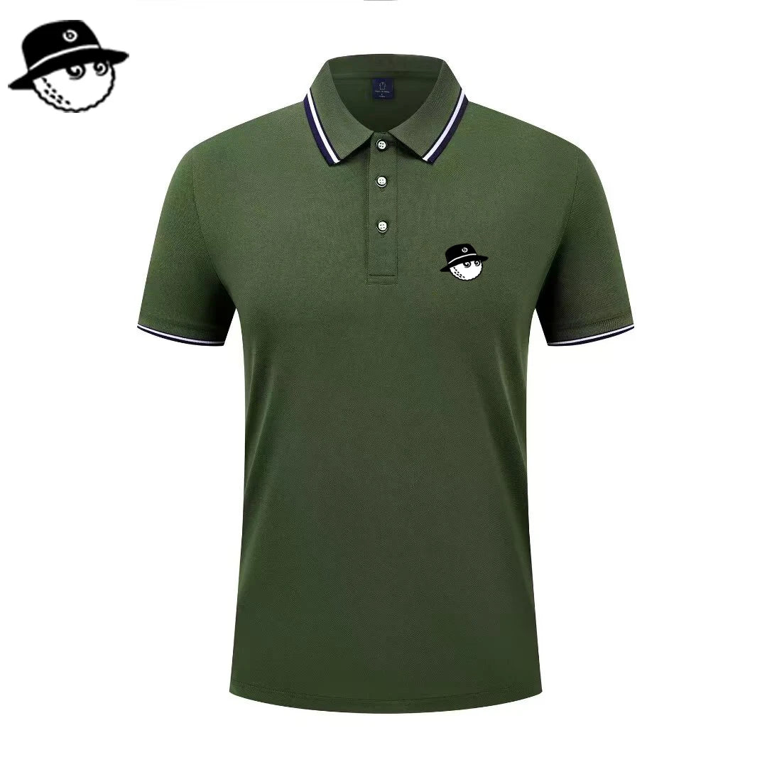 Men Summer Fashion Slim Fit Sport Short Sleeve 100% Polyester Polo Shirt Fake Pocket Decoration Casual Sport Golf Polo Shirt