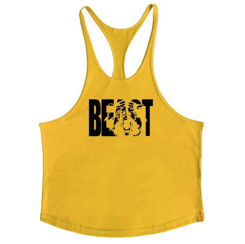 Y Back Cotton Gym Tank Tops Men Sleeveless Tanktops For Men Bodybuilding Clothing Undershirt Fitness Stringer Vest