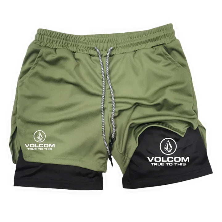 Men's 2-in-1 Sports Shorts, Double-layer Quick Drying Breathable Casual Fitness Exercise Running Sportswear