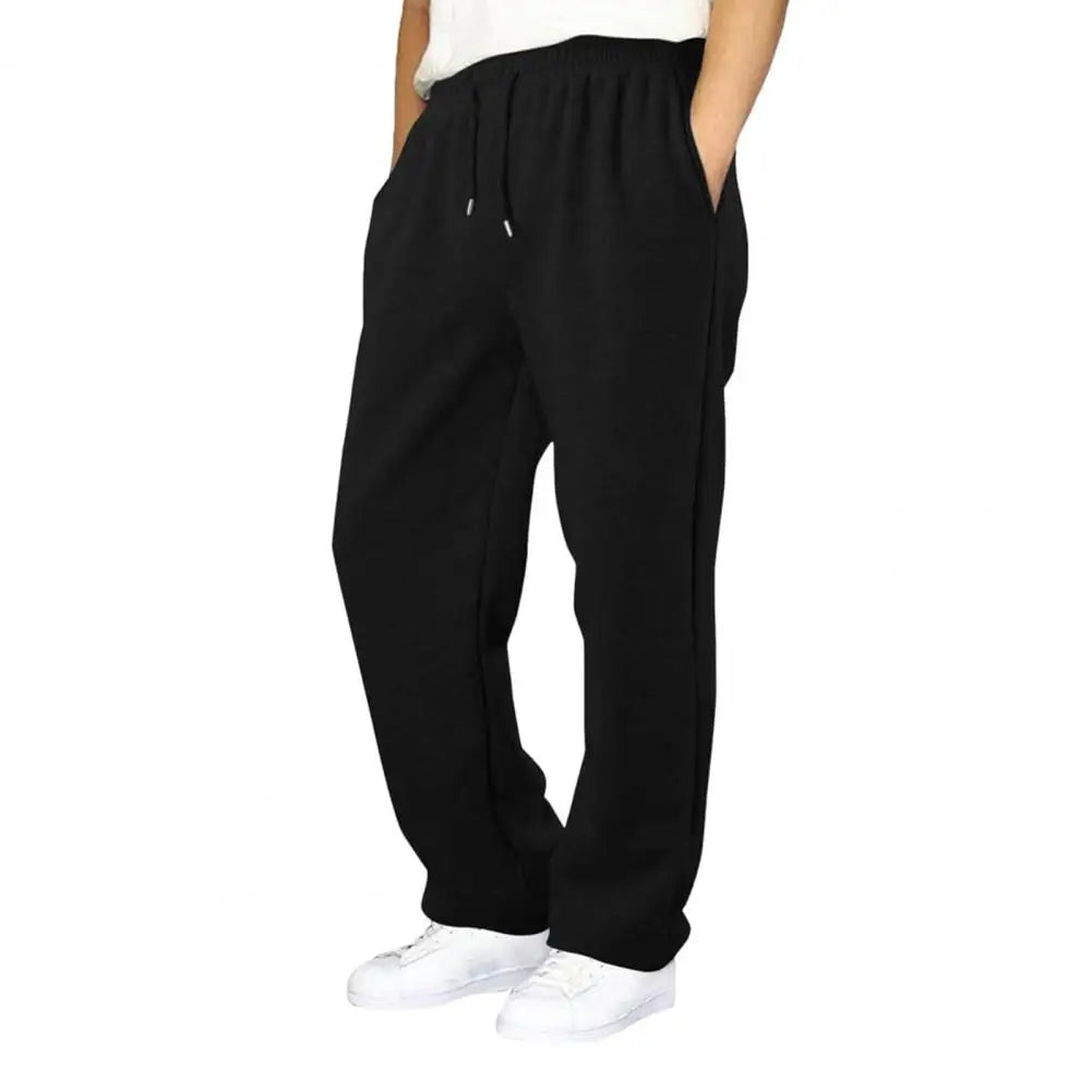 Men Baggy Sweatpants Drawstring Waist Athletic Pants Casual Straight Leg Trousers Jogging Pants for Autumn Winter
