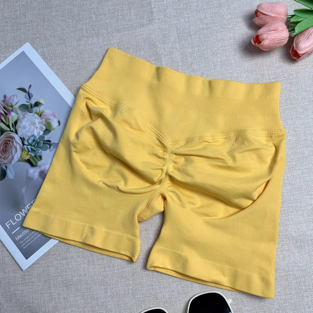 Seamless Yoga Workout Shorts for Women Low Waist Butt Lift Biker Shorts Gym Fitness Activewear Sports Training Shorts