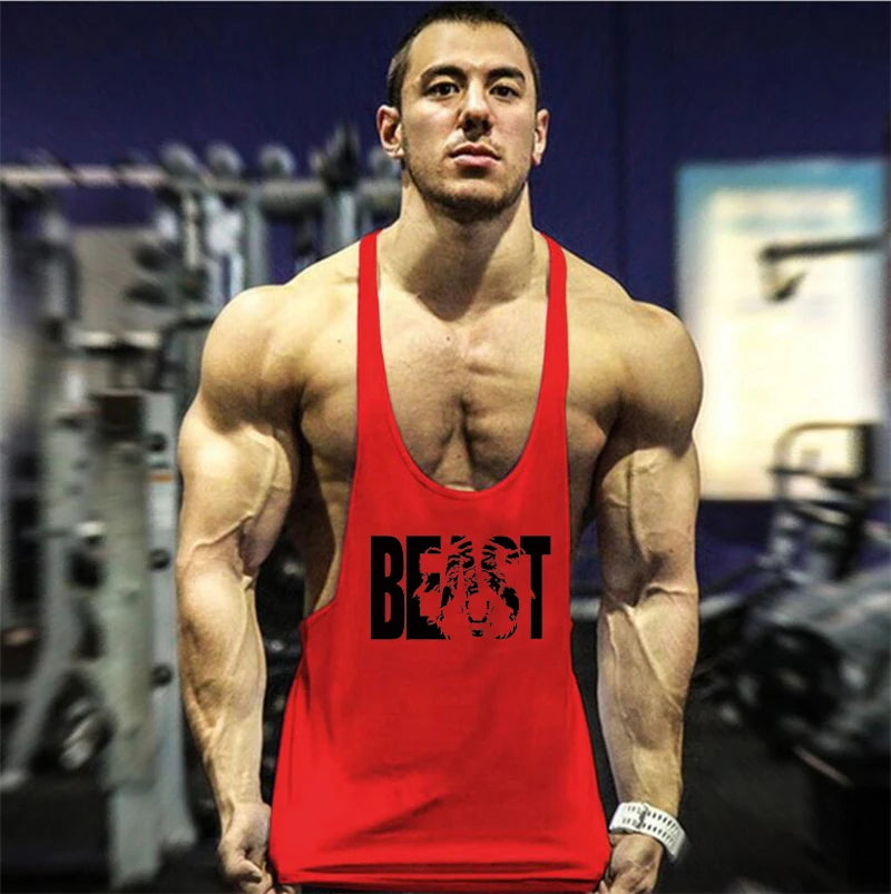 Y Back Cotton Gym Tank Tops Men Sleeveless Tanktops For Men Bodybuilding Clothing Undershirt Fitness Stringer Vest