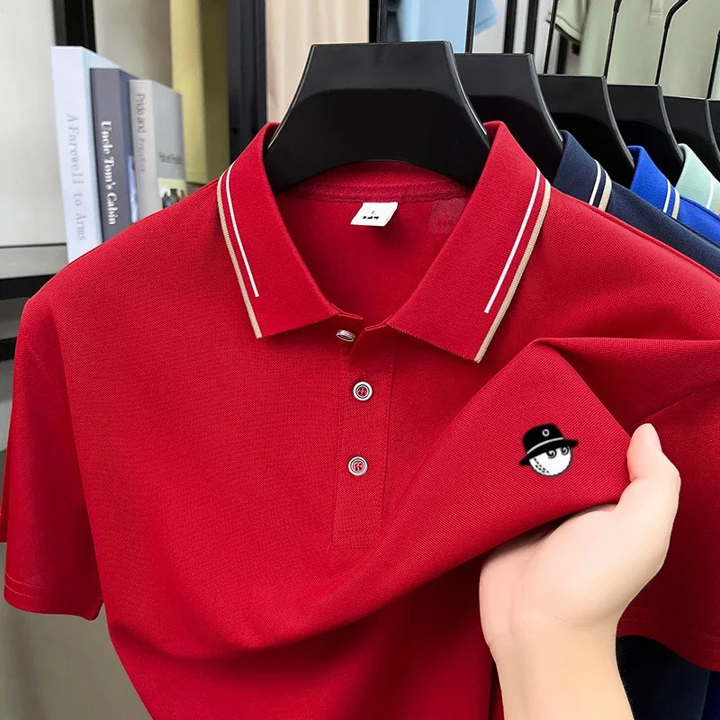 Summer hot item exquisite brand design embroidered breathable short top personalized mens daily versatile comfortable polo shirt