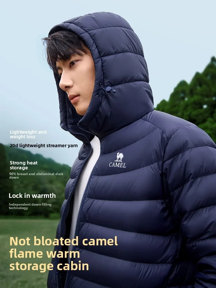 Golden Camel Winter 90% White Duck's Down Jackets Outdoor Warm Ultralight 600FP Hooded Thermal Windproof Waterproof Down Coats