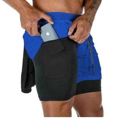 Summer Sports Versatile Double Layer Men's Shorts Everyday Casual Quick-drying Sports Shorts Men