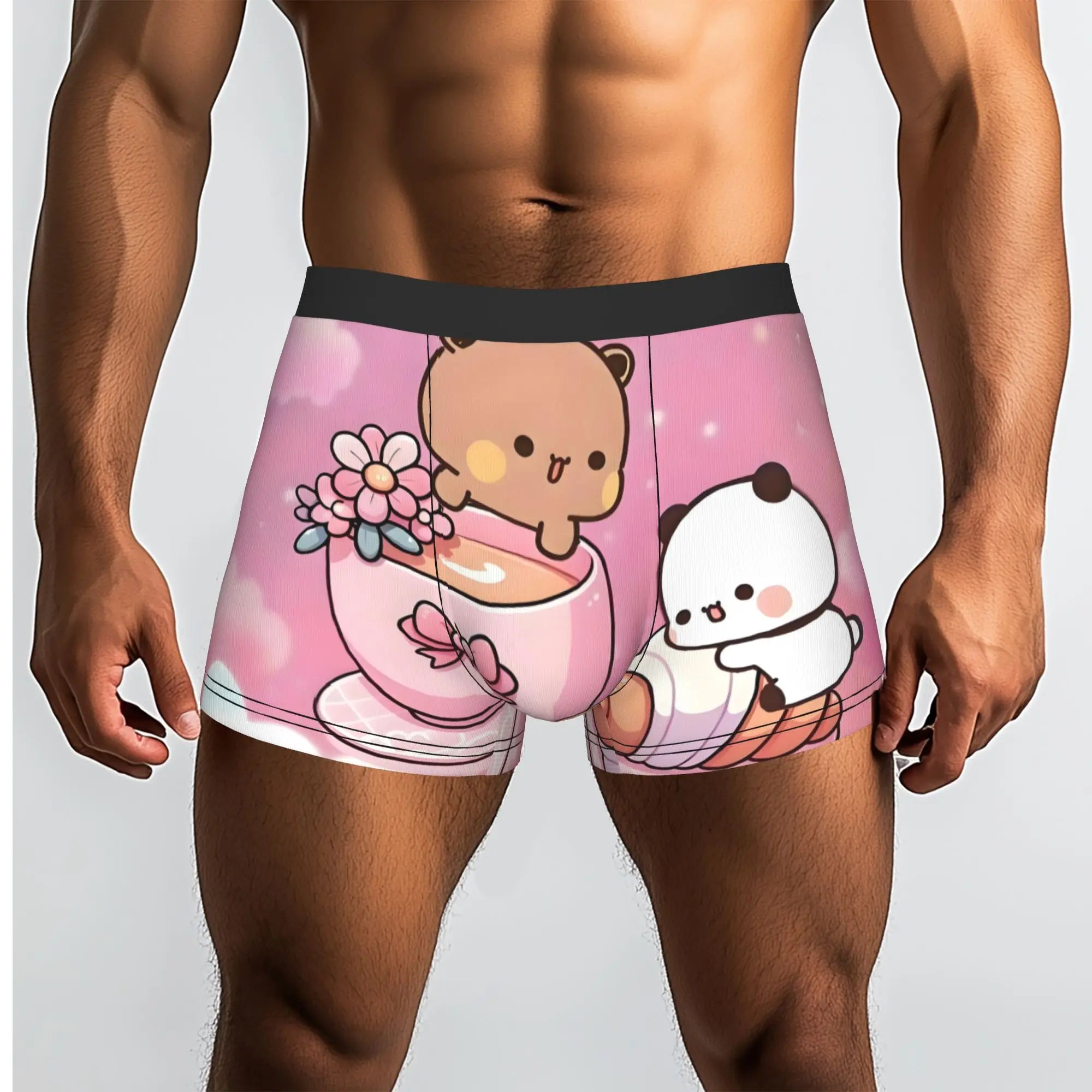Anime Panda Bubu Dudu Peach And Goma  Boxers Shorts Men Bear Cartoon  Briefs Underwear Funny Underpants