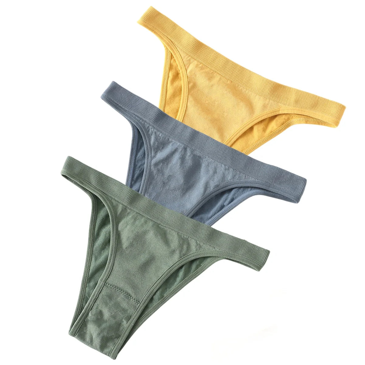3Pcs/Set Women High Cut Brazilian Panties High Rise Seamless Underwear Soft Stretch Sports Soft Briefs Ladies Sexy Lingerie M-L