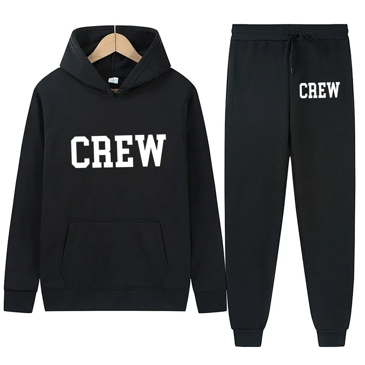 Bold “CREW” Statement Men Women Fashion Hip Hop Pullovers Sweatshirt Vintage - ATFH