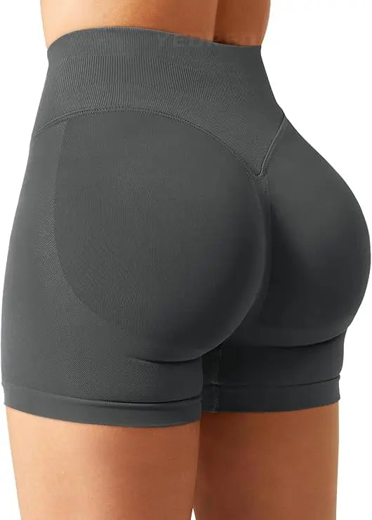 Gym Shorts Women Fitness Sports Biker Shorts 4.5" Low Waist Band Yoga Shorts Workout Tights Scrunch Butt Seamless Leggings Woman Tahsi Fashion House