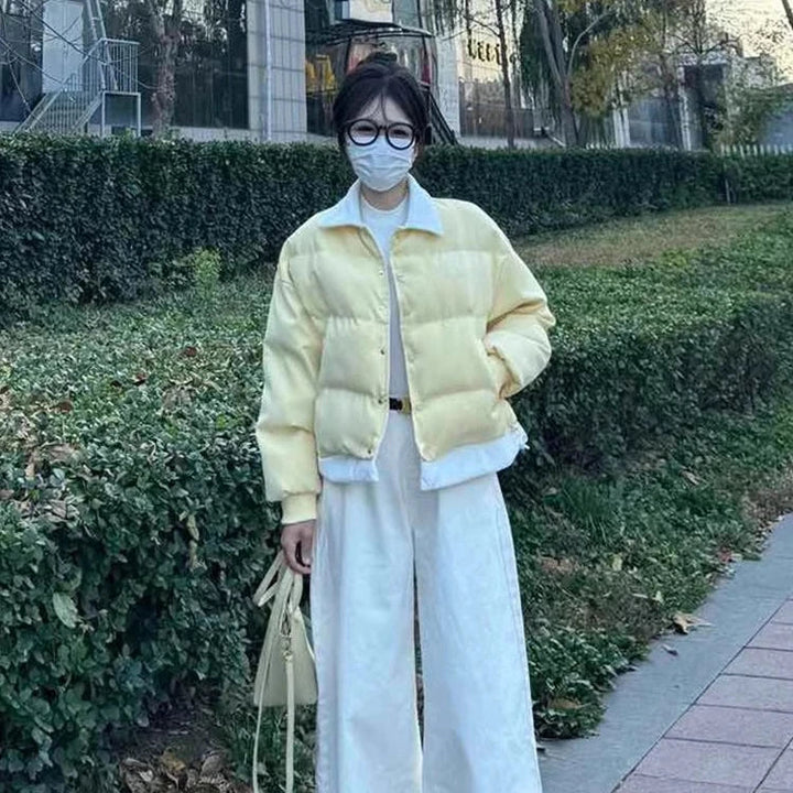 2025 Winter Fake Two-Piece Short Coats Women New Style Down Cotton Jackets Female Thickened Cotton Padded Outerwear Z833 ATFH