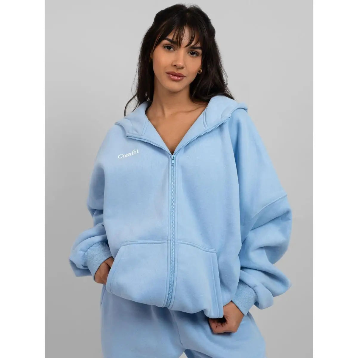 Comfort winter girls Cloud Zip Oversized Hoodie - ATFH