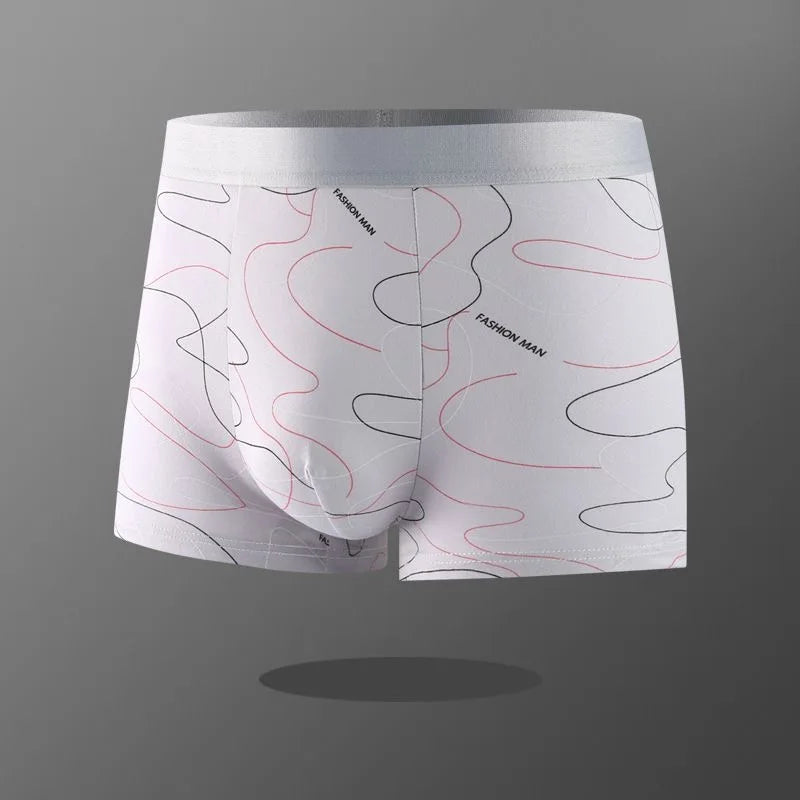 8pcs Men Underwear Boxer Shorts Breathable Mid Waist Shorts Square Leg Pants Comfortable Print Plus Size