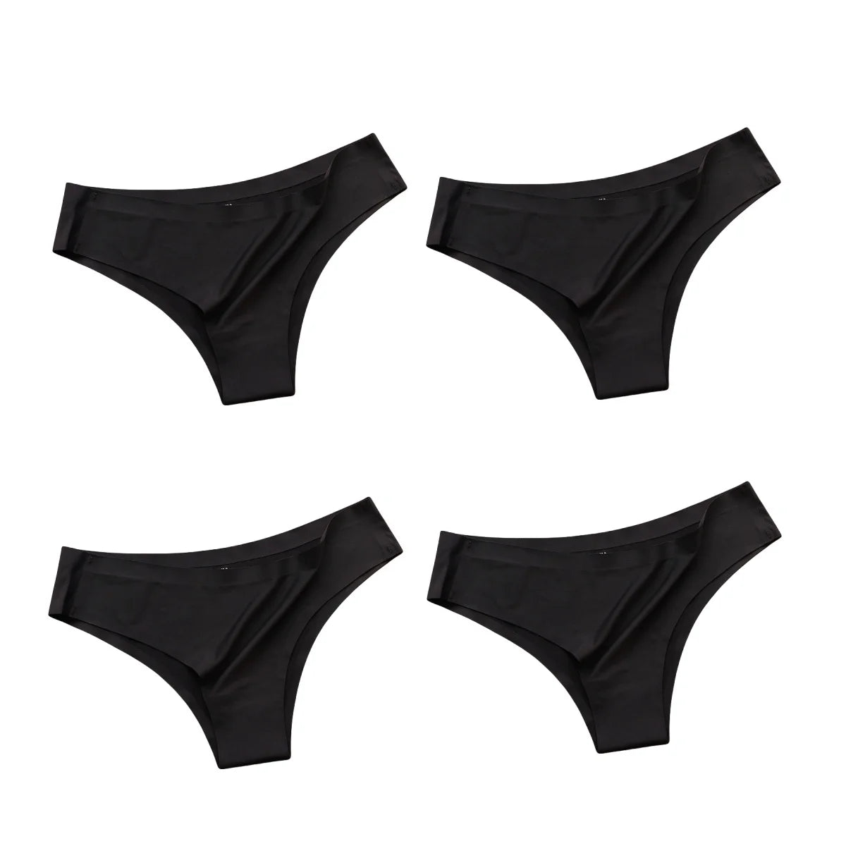 4Pcs/Set Women Ice Silk Panties Low Rise Briefs Soft Brazilian Panties Smooth Underwear Stretch Underpants Sexy Lingerie M-XL