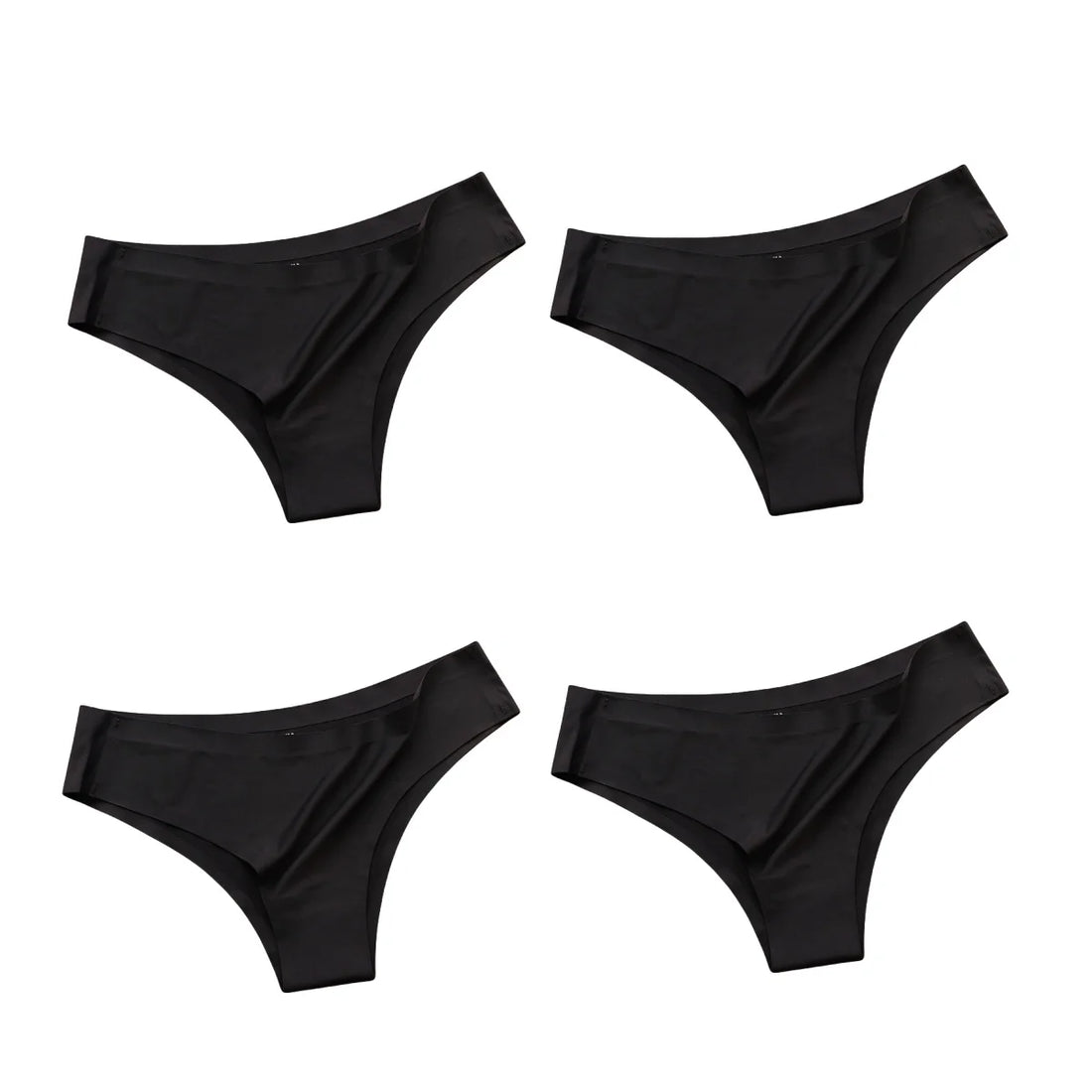 4Pcs/Set Women Ice Silk Panties Low Rise Briefs Soft Brazilian Panties Smooth Underwear Stretch Underpants Sexy Lingerie M-XL