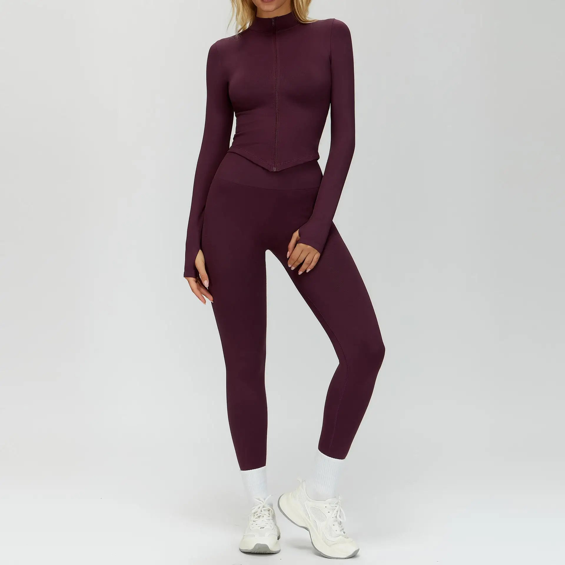 Seamless 2Pcs Yoga Pants Set Women Gym High Waisted High Support Fitness Leggings Push Up Seamless Edging Fitness Sports Bra ﻿ - ATFH