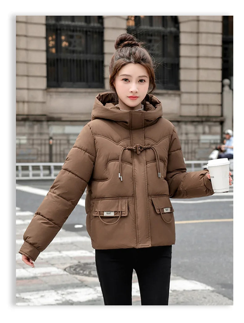 Winter Jacket Women Parkas 2025 New Korean Down Cotton Short Jackets Coat Female Casual Tops All-match Parka Ladies Outerwear ATFH